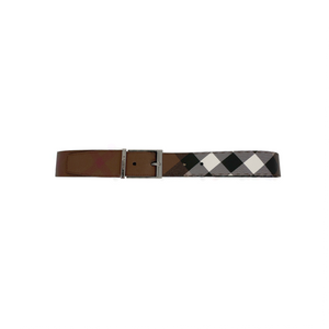 BURBERRY Louis 35mm Reversible Buckle Giant Check E-Canvas Belt 85|34
