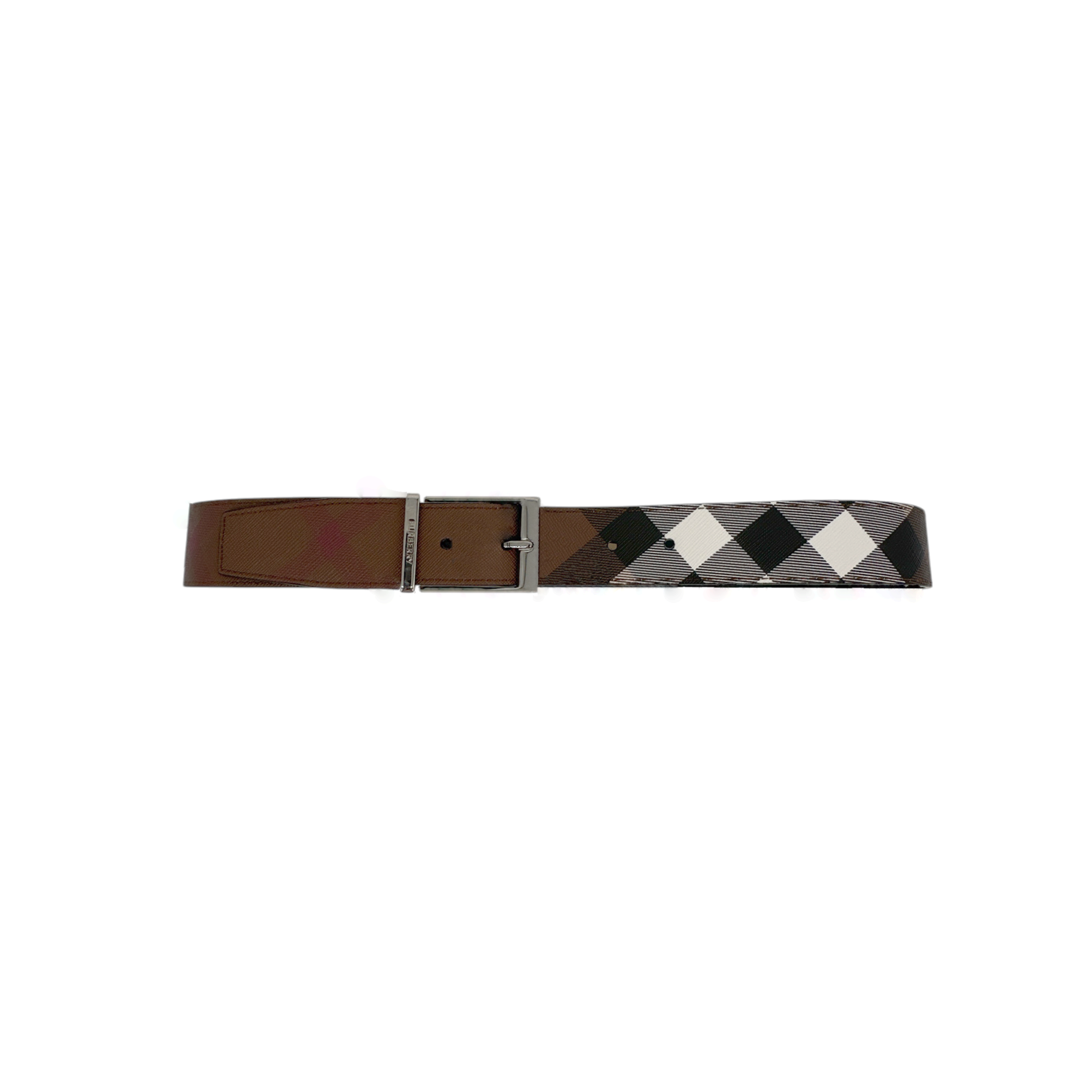 BURBERRY Louis 35mm Reversible Buckle Giant Check E-Canvas Belt 85|34 Burberry