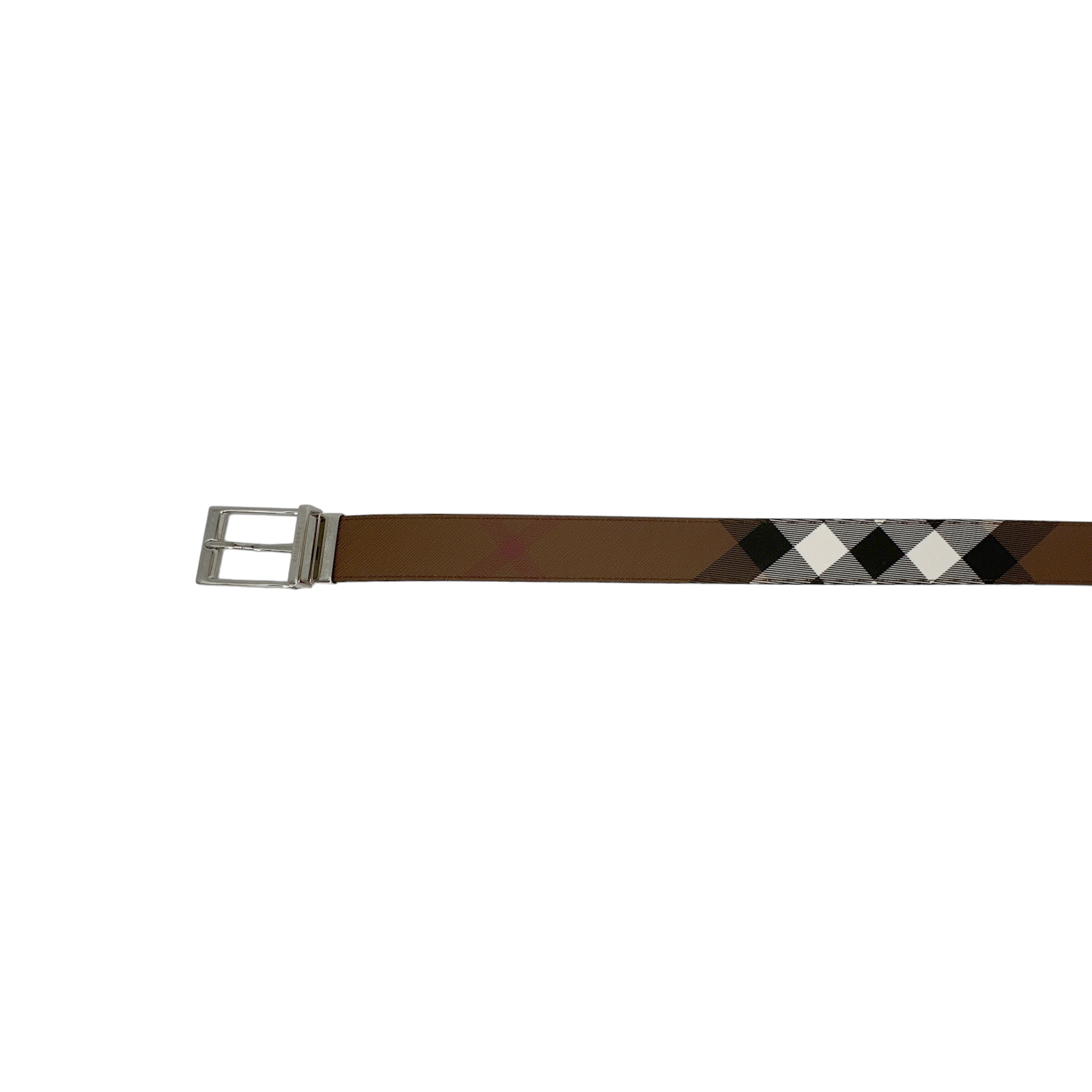 BURBERRY Louis 35mm Reversible Buckle Giant Check E-Canvas Belt 85|34 Burberry