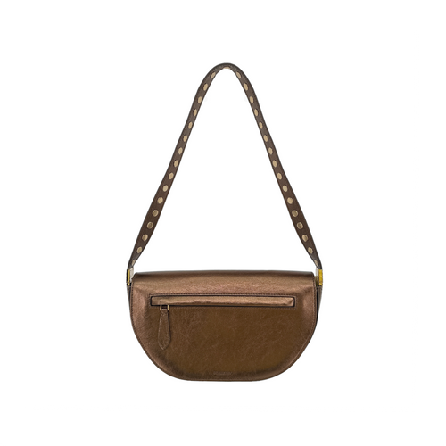 BURBERRY Small Metallic Leather Olympia Shoulder Bag in Bronze Burberry