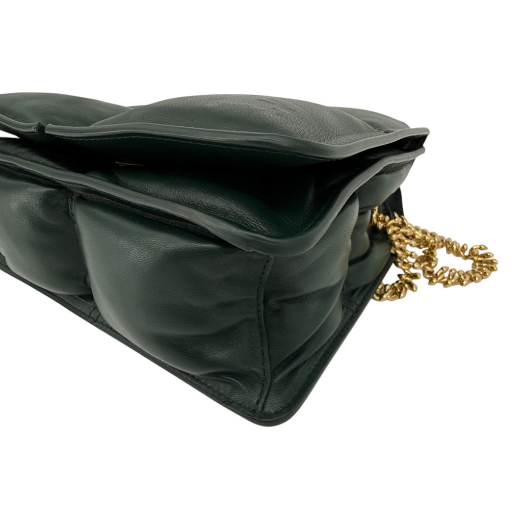 BURBERRY Snip Chain Bag Puffy Nappa Leather in Vine Burberry