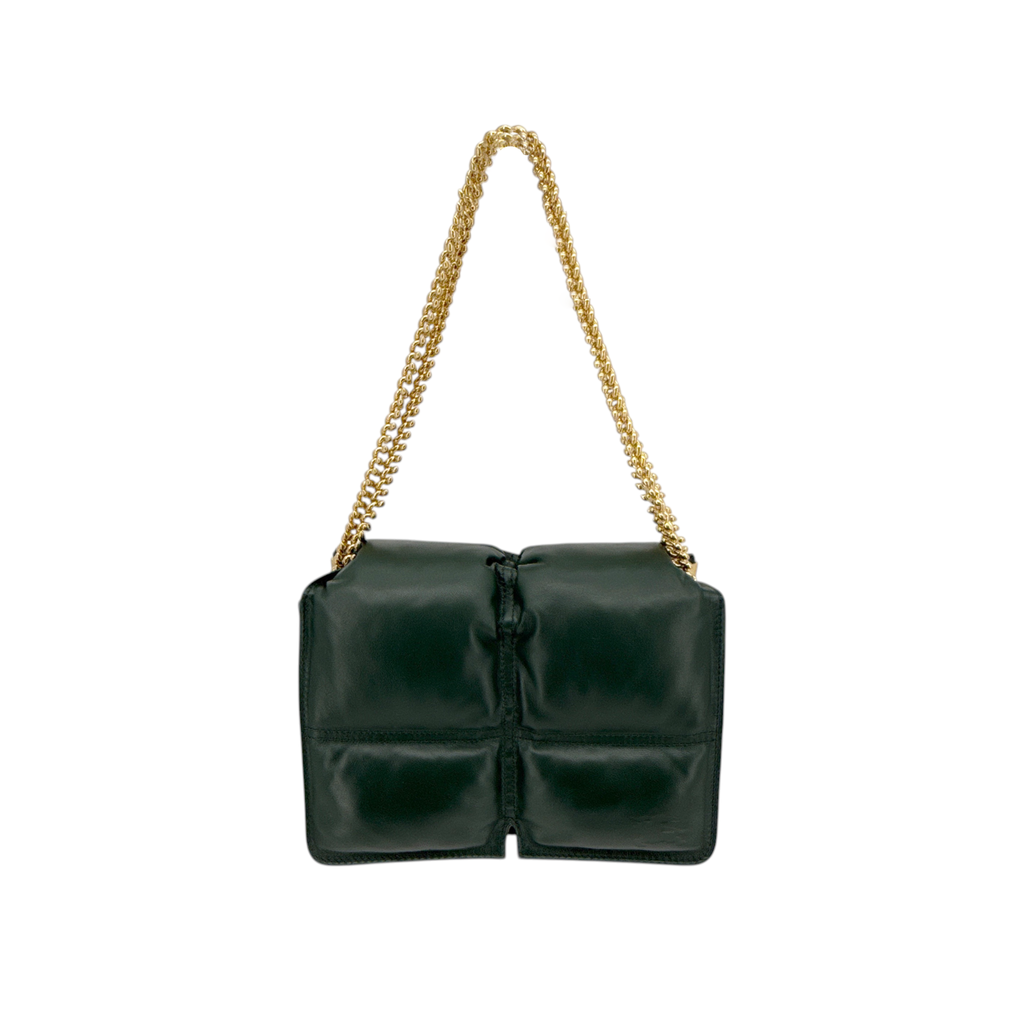 BURBERRY Snip Chain Bag Puffy Nappa Leather in Vine Burberry