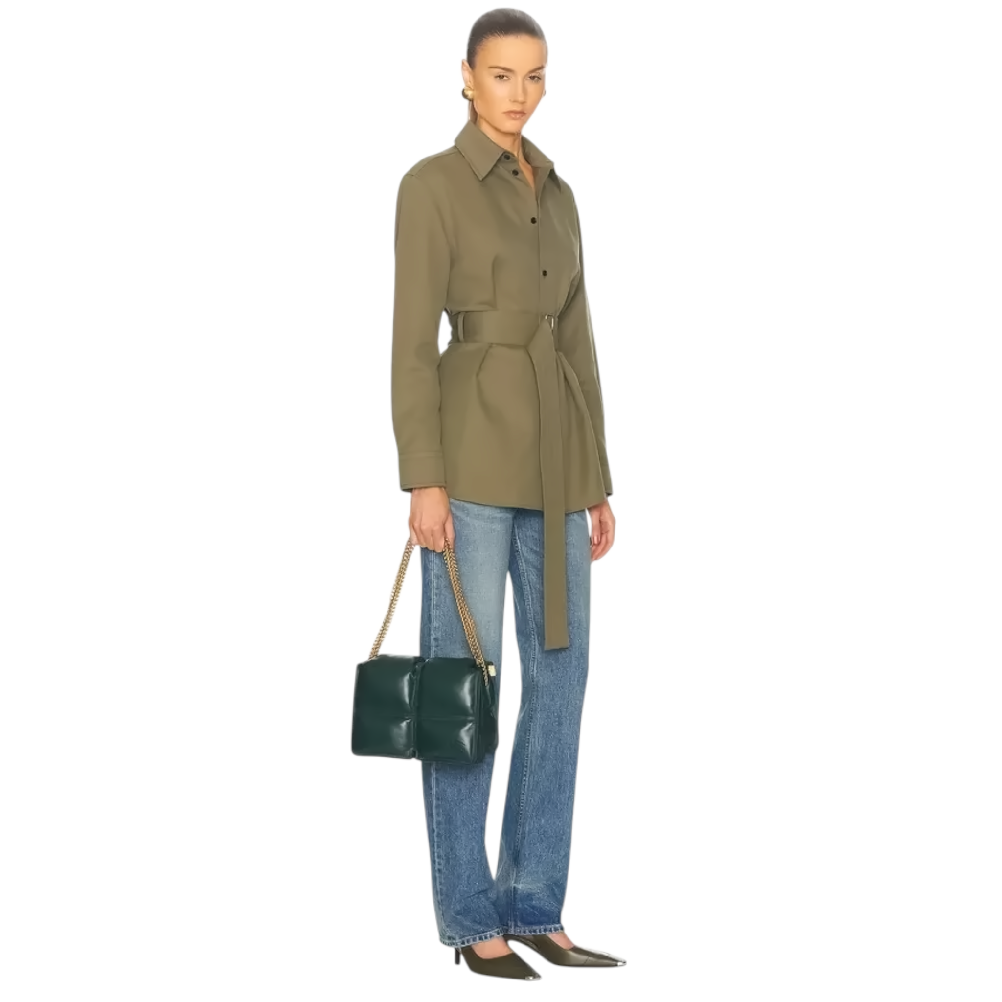 BURBERRY Snip Chain Bag Puffy Nappa Leather in Vine Burberry