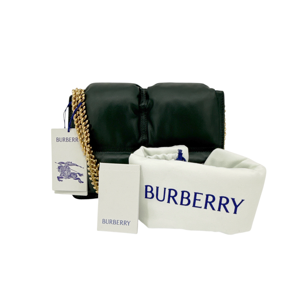 BURBERRY Snip Chain Bag Puffy Nappa Leather in Vine Burberry