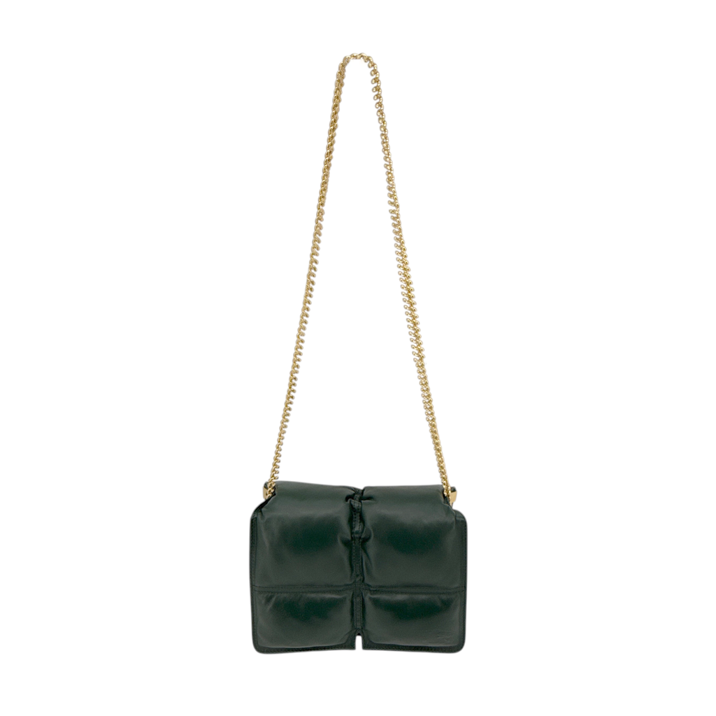BURBERRY Snip Chain Bag Puffy Nappa Leather in Vine Burberry