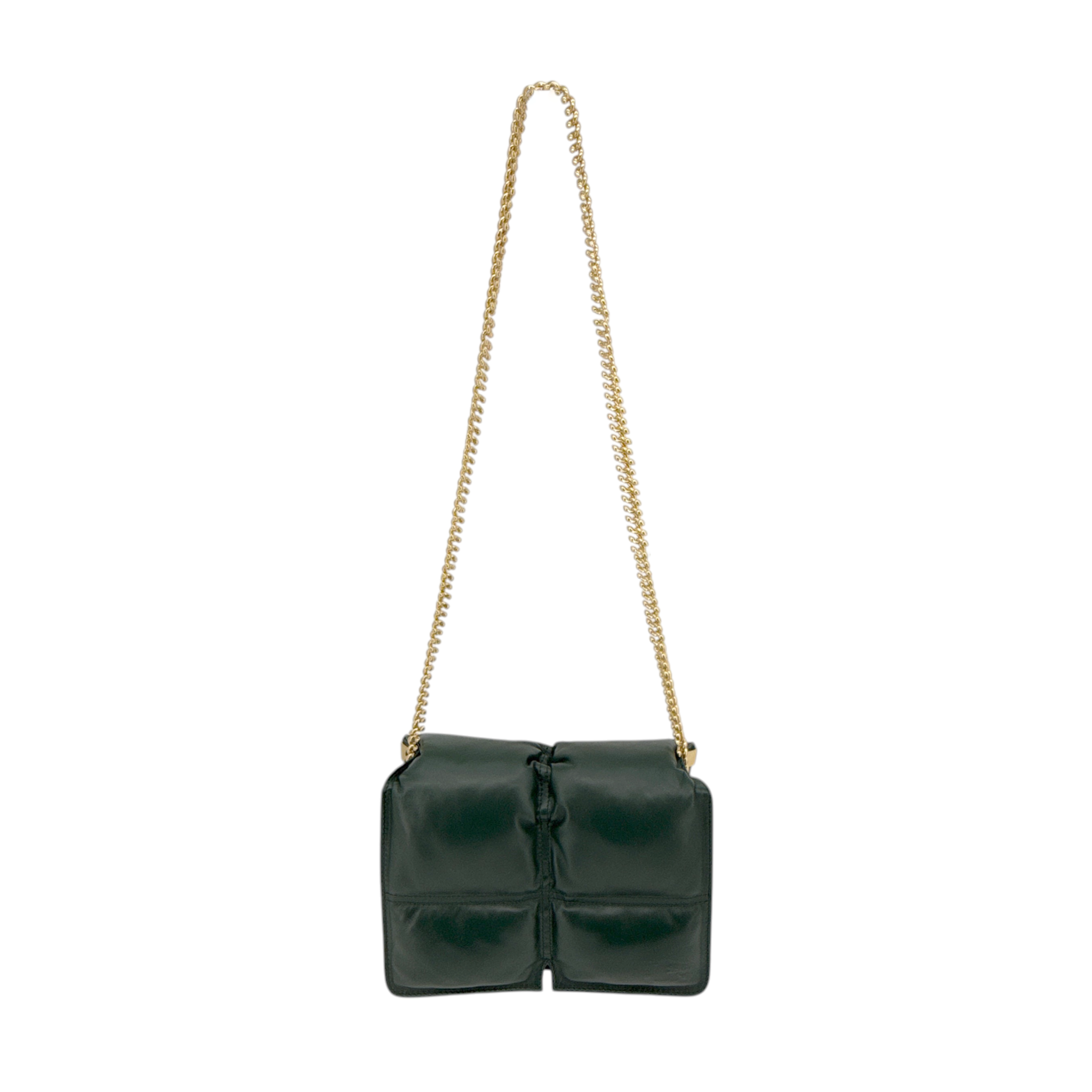 BURBERRY Snip Chain Bag Puffy Nappa Leather in Vine Burberry