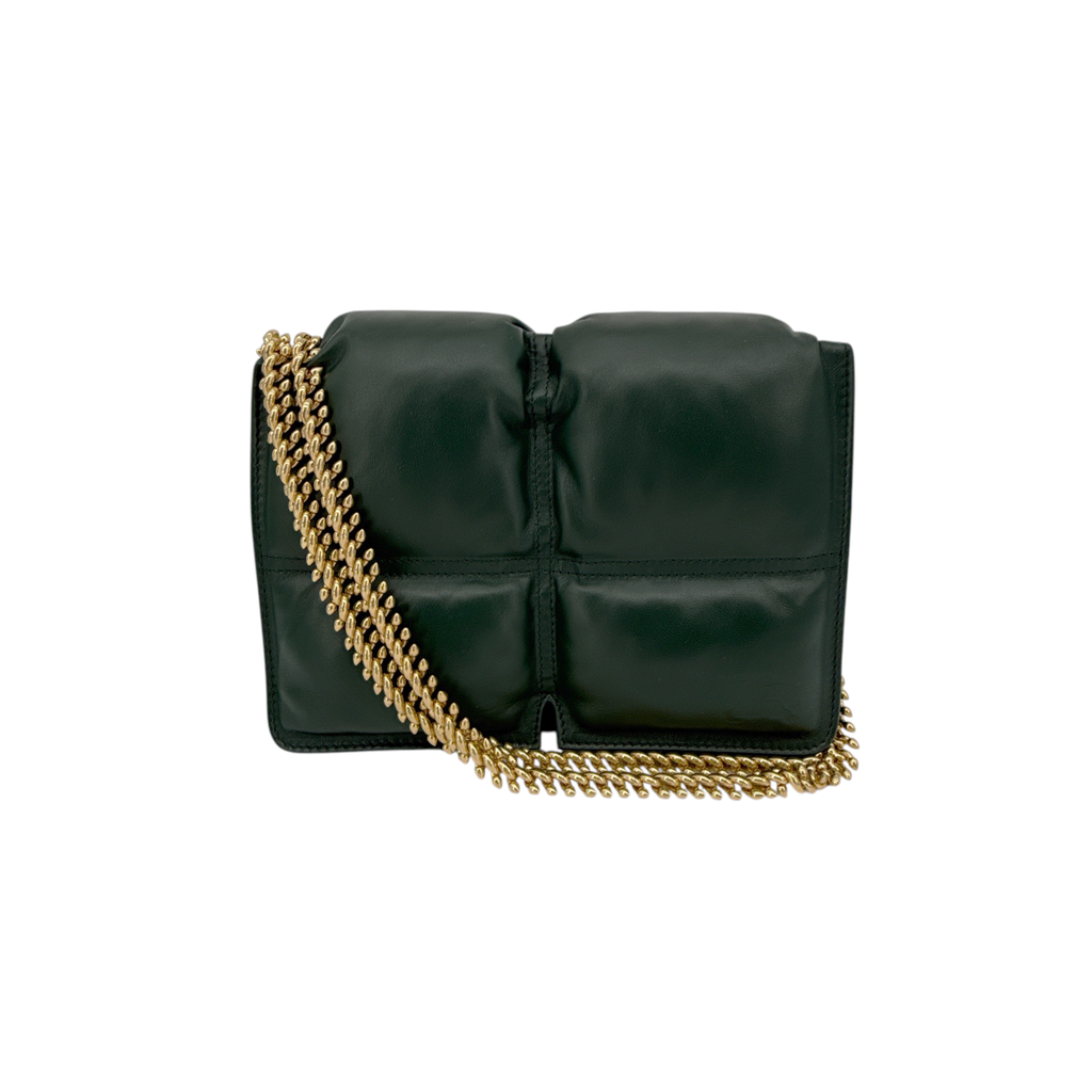 BURBERRY Snip Chain Bag Puffy Nappa Leather in Vine Burberry