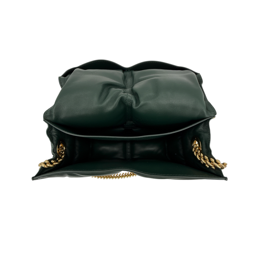 BURBERRY Snip Chain Bag Puffy Nappa Leather in Vine Burberry