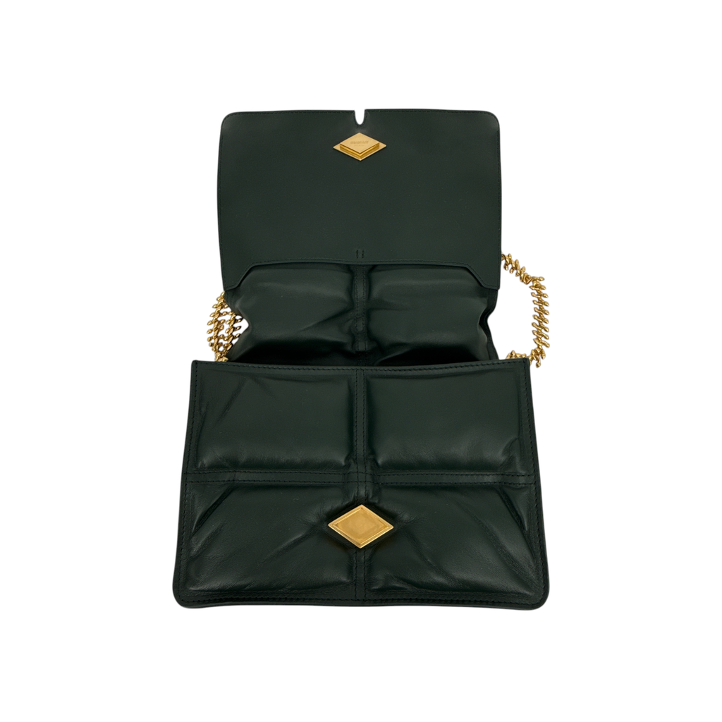BURBERRY Snip Chain Bag Puffy Nappa Leather in Vine Burberry