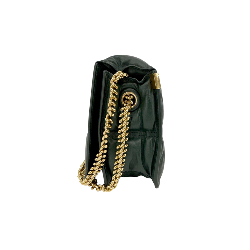 BURBERRY Snip Chain Bag Puffy Nappa Leather in Vine Burberry
