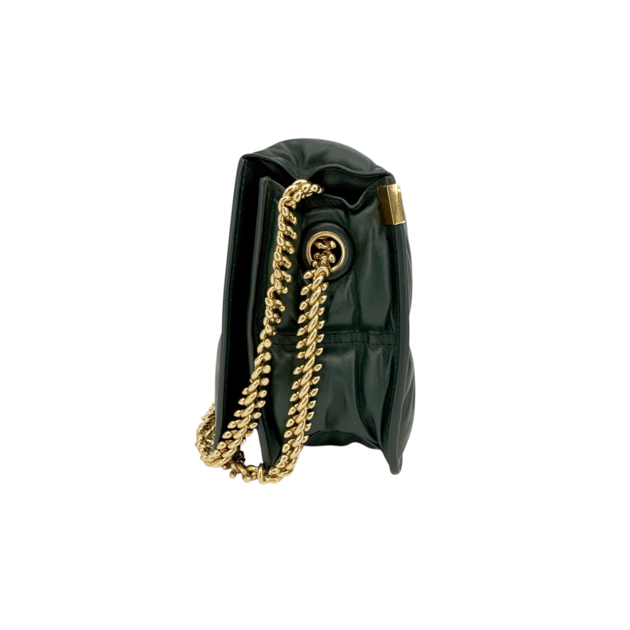 BURBERRY Snip Chain Bag Puffy Nappa Leather in Vine Burberry