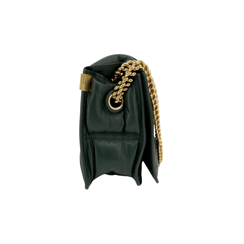 BURBERRY Snip Chain Bag Puffy Nappa Leather in Vine Burberry