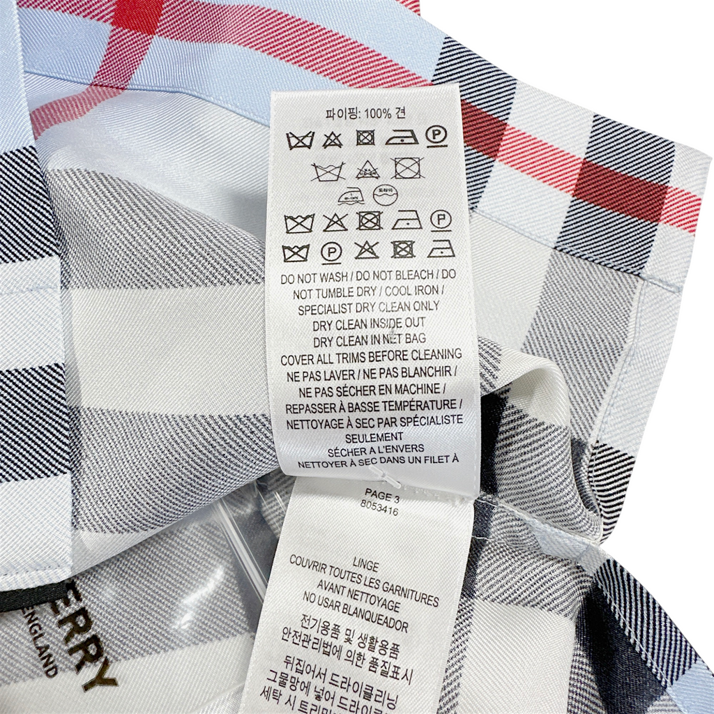 BURBERRY Tierney Bowling Shirt Pale Blue XS Burberry