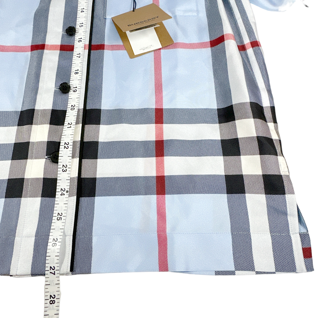 BURBERRY Tierney Bowling Shirt Pale Blue XS Burberry