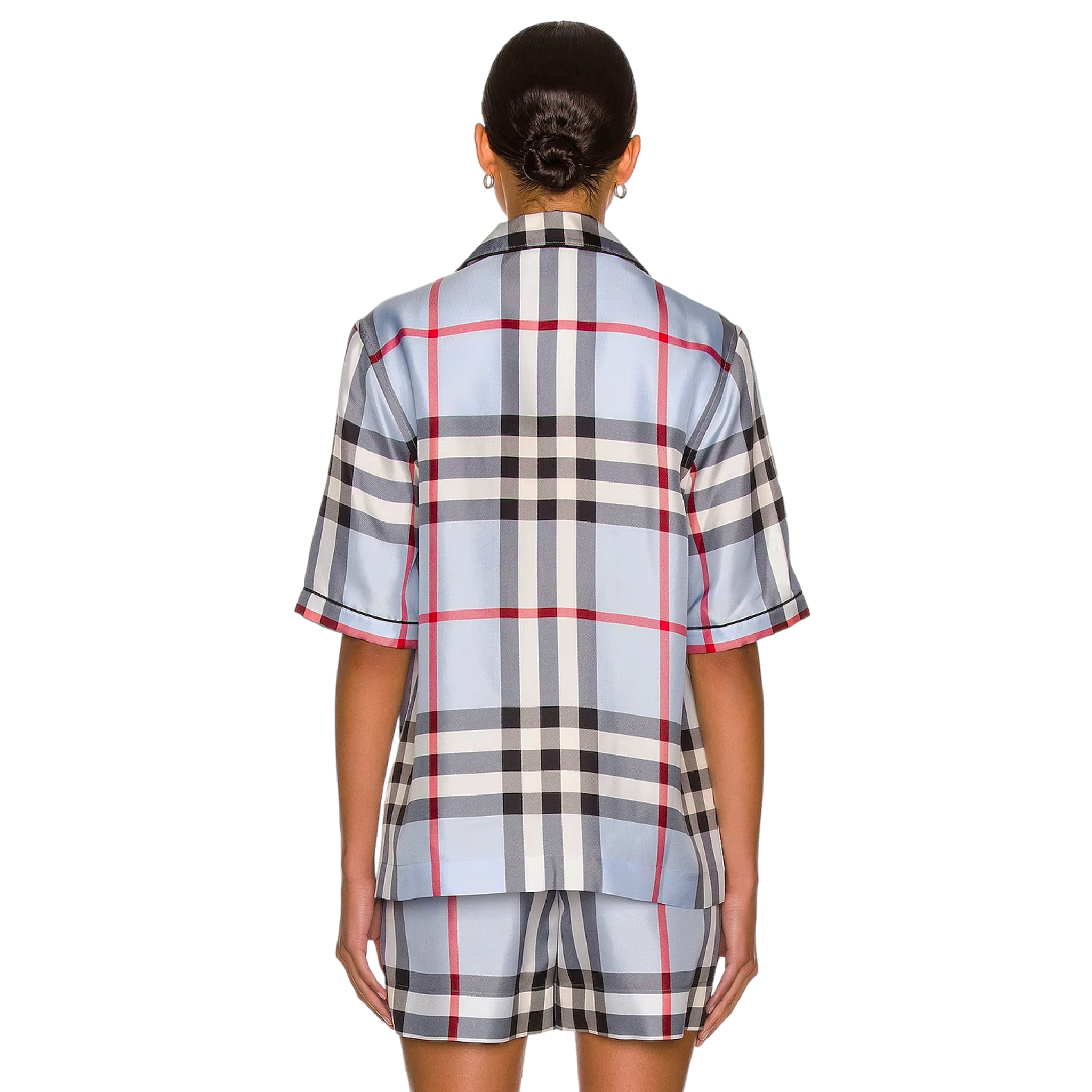 BURBERRY Tierney Bowling Shirt Pale Blue XS Burberry