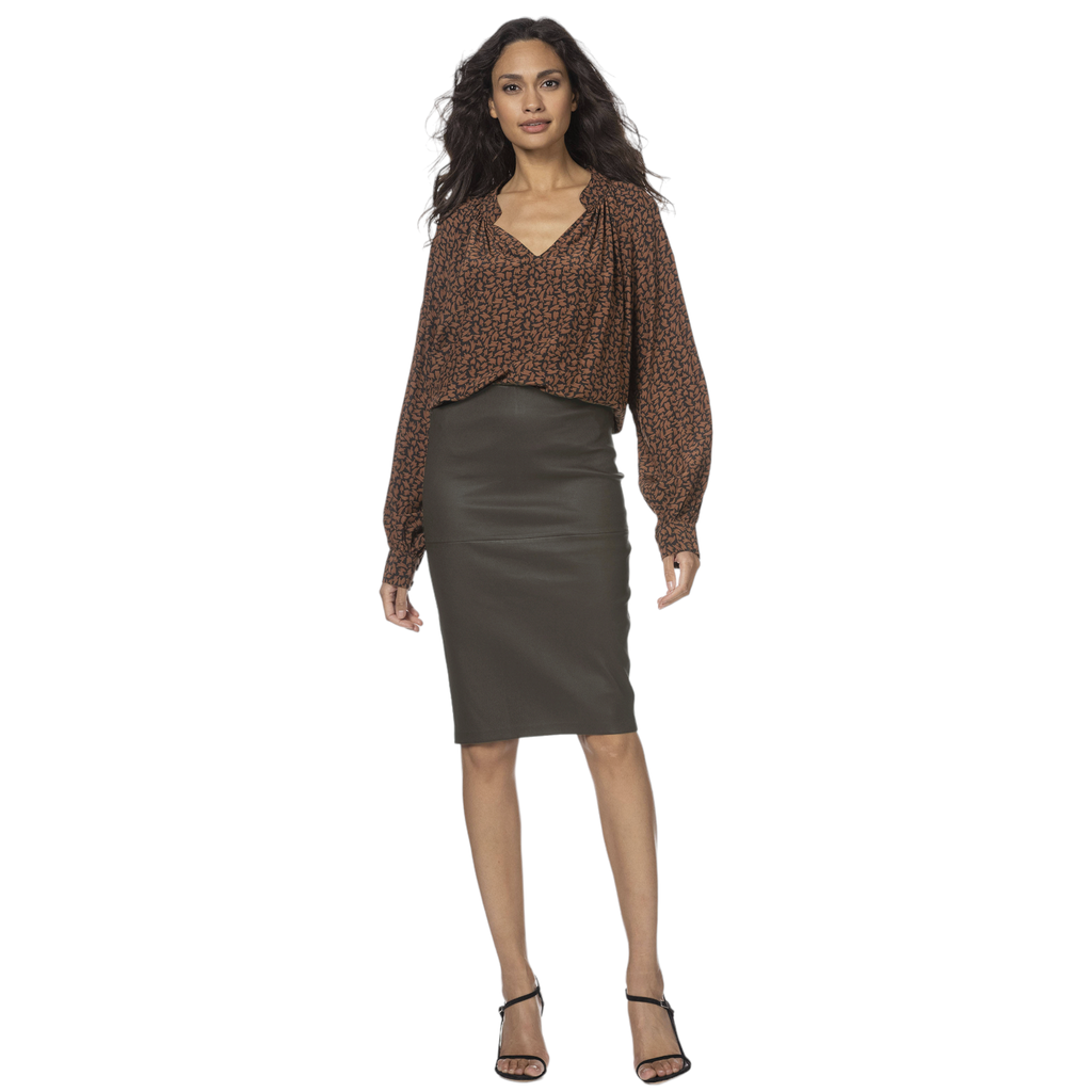 By MALENE BIRGER Floridia Stretch Leather Midi Skirt FR32|XS By Malene Birger