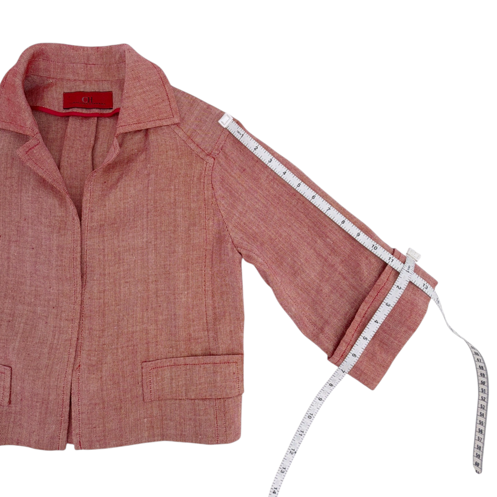 CAROLINA HERRERA Cropped Open Front Silk Blend Jacket 4 Carolina Herrera