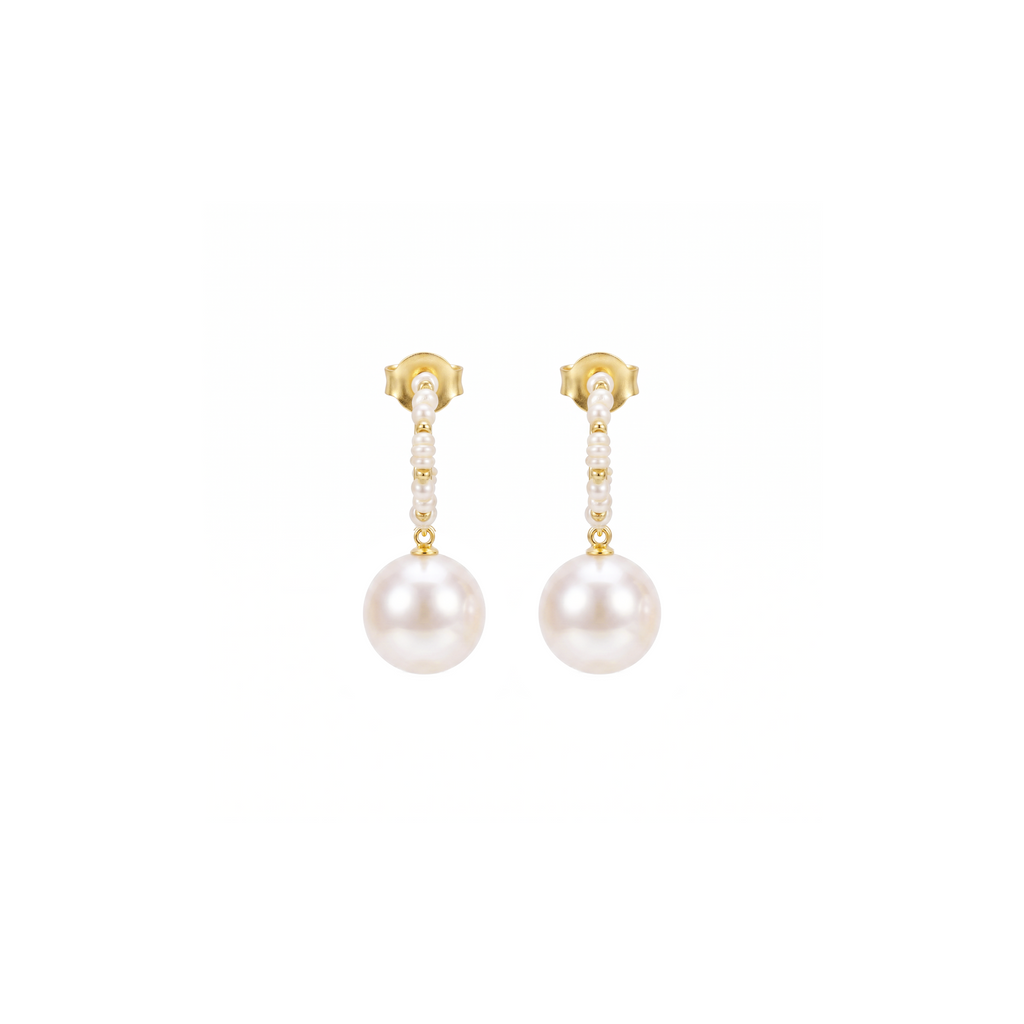 CHAN LUU Maiden Hoop Earrings in White Pearl Chan Luu