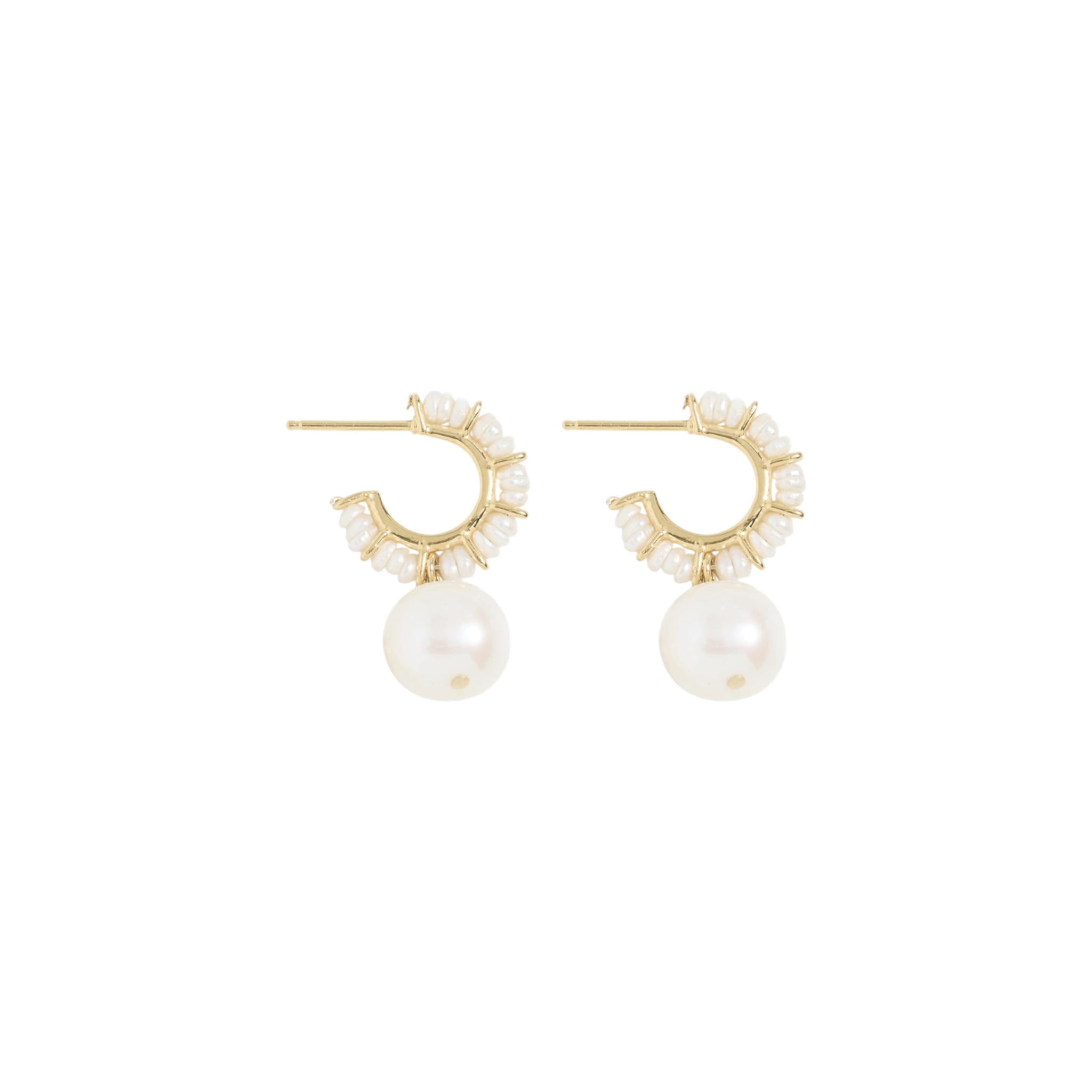 CHAN LUU Maiden Hoop Earrings in White Pearl Chan Luu
