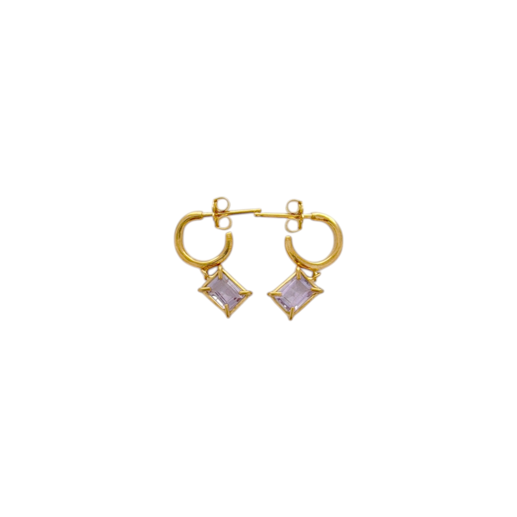 CHAN LUU Tabby Hoop Earrings Amethyst Chan Luu