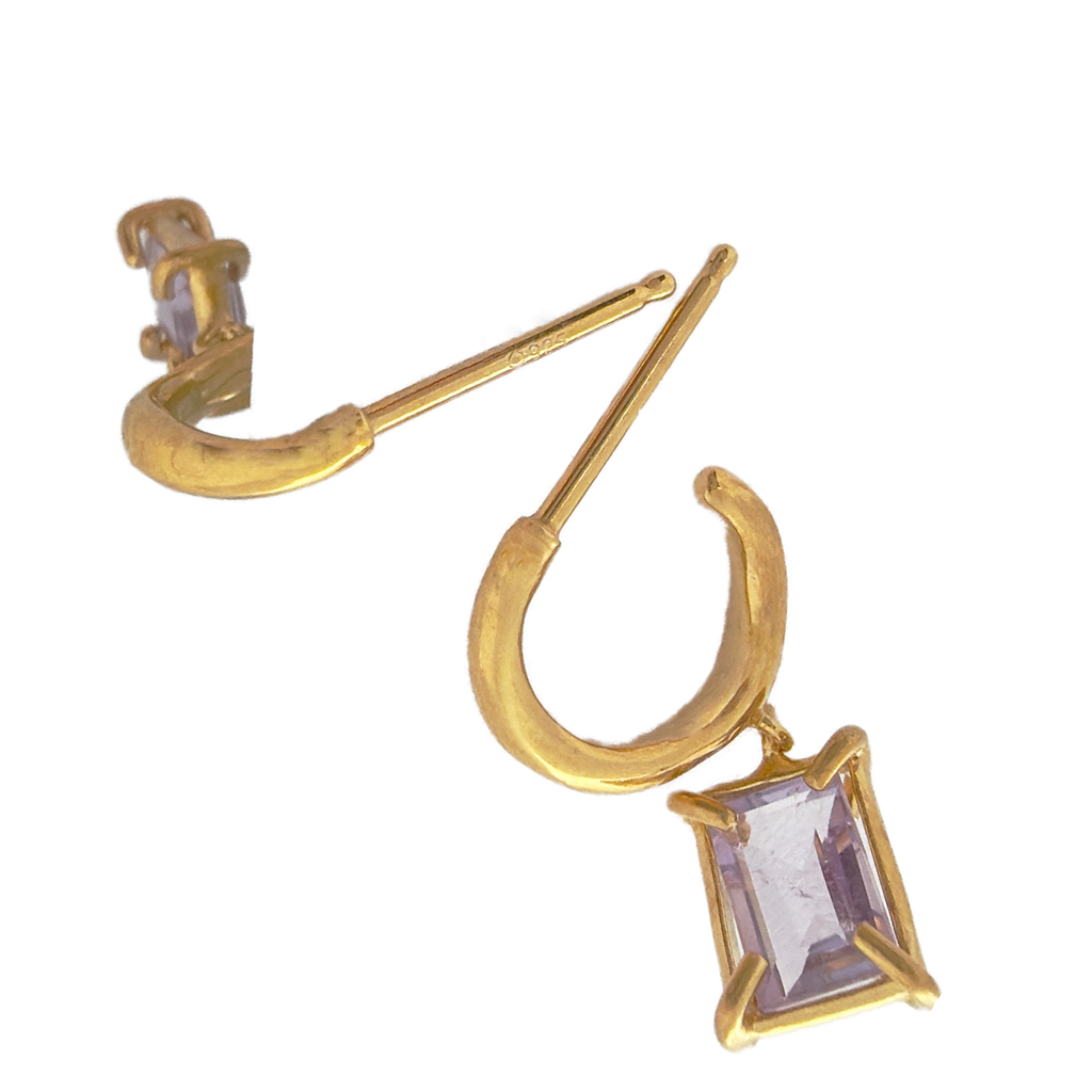 CHAN LUU Tabby Hoop Earrings Amethyst Chan Luu