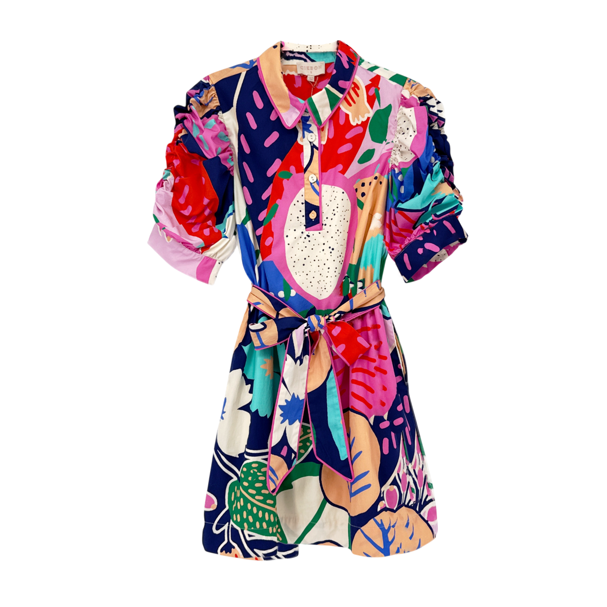 CIEBON Scarlette Mini Dress in Pink Multi S Ciebon