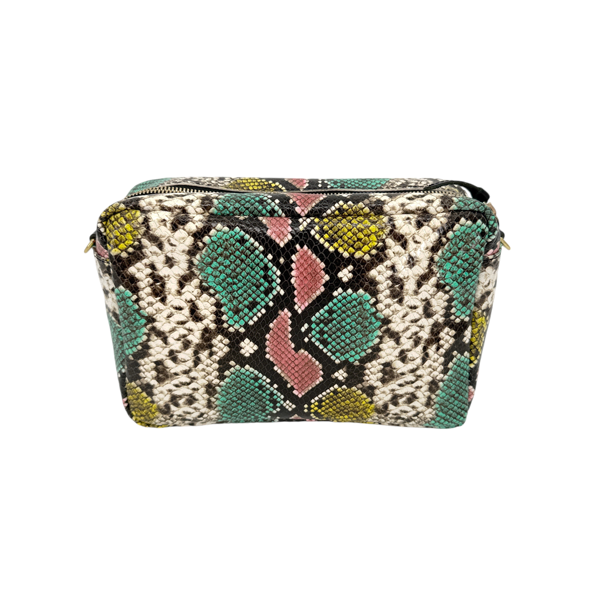 CLARE V. Marisol Bag Pastel Painted Snake with Chain Crossbody Strap Clare V.