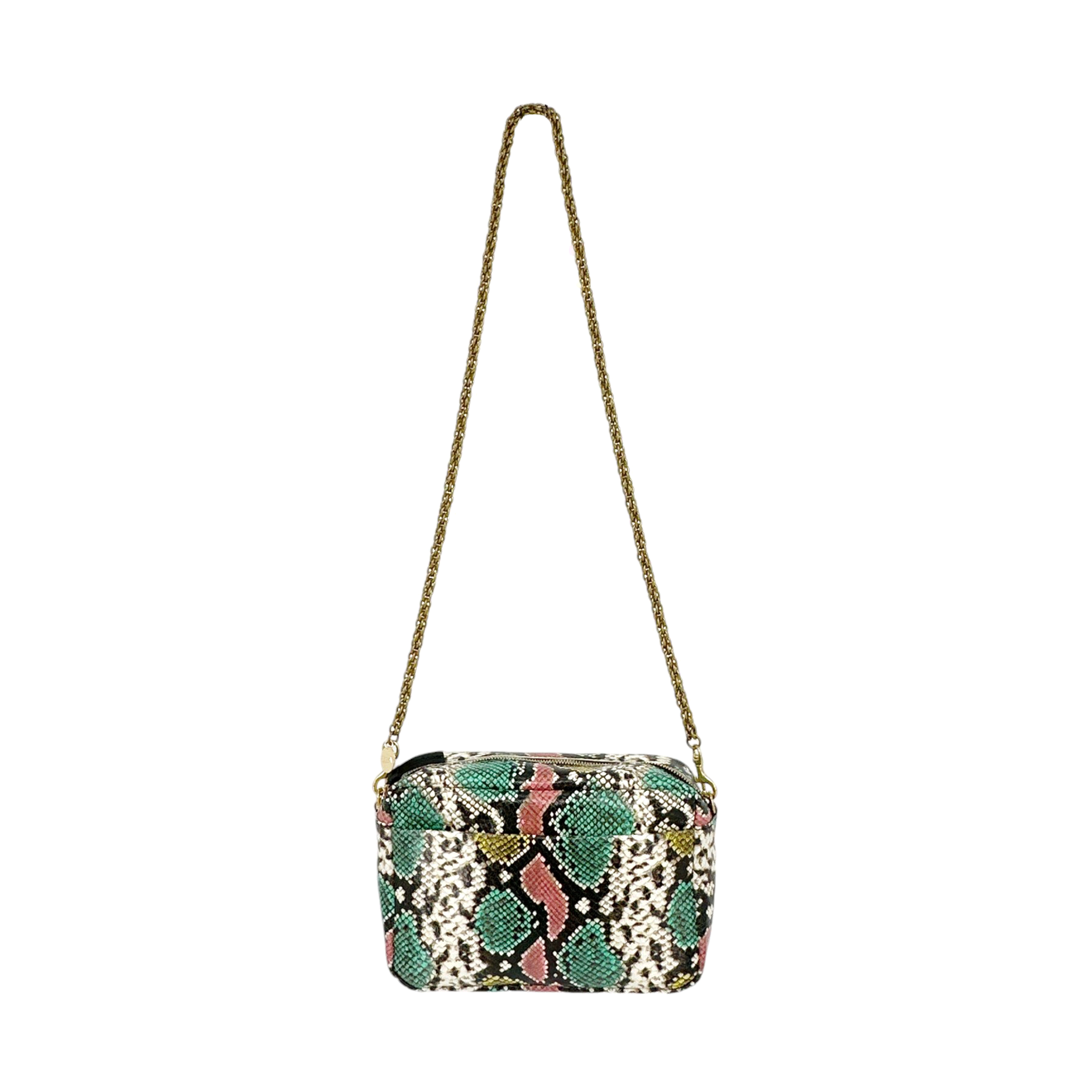 CLARE V. Marisol Bag Pastel Painted Snake with Chain Crossbody Strap Clare V.