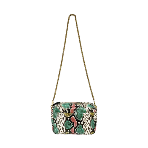 CLARE V. Marisol Bag Pastel Painted Snake with Chain Crossbody Strap Clare V.