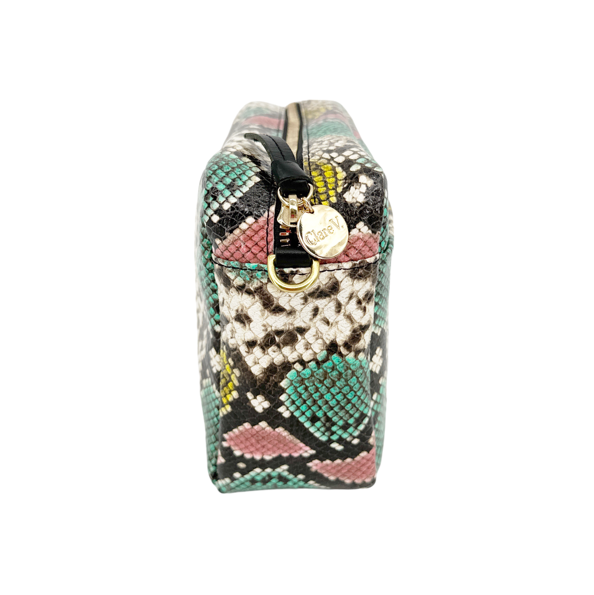CLARE V. Marisol Bag Pastel Painted Snake with Chain Crossbody Strap Clare V.