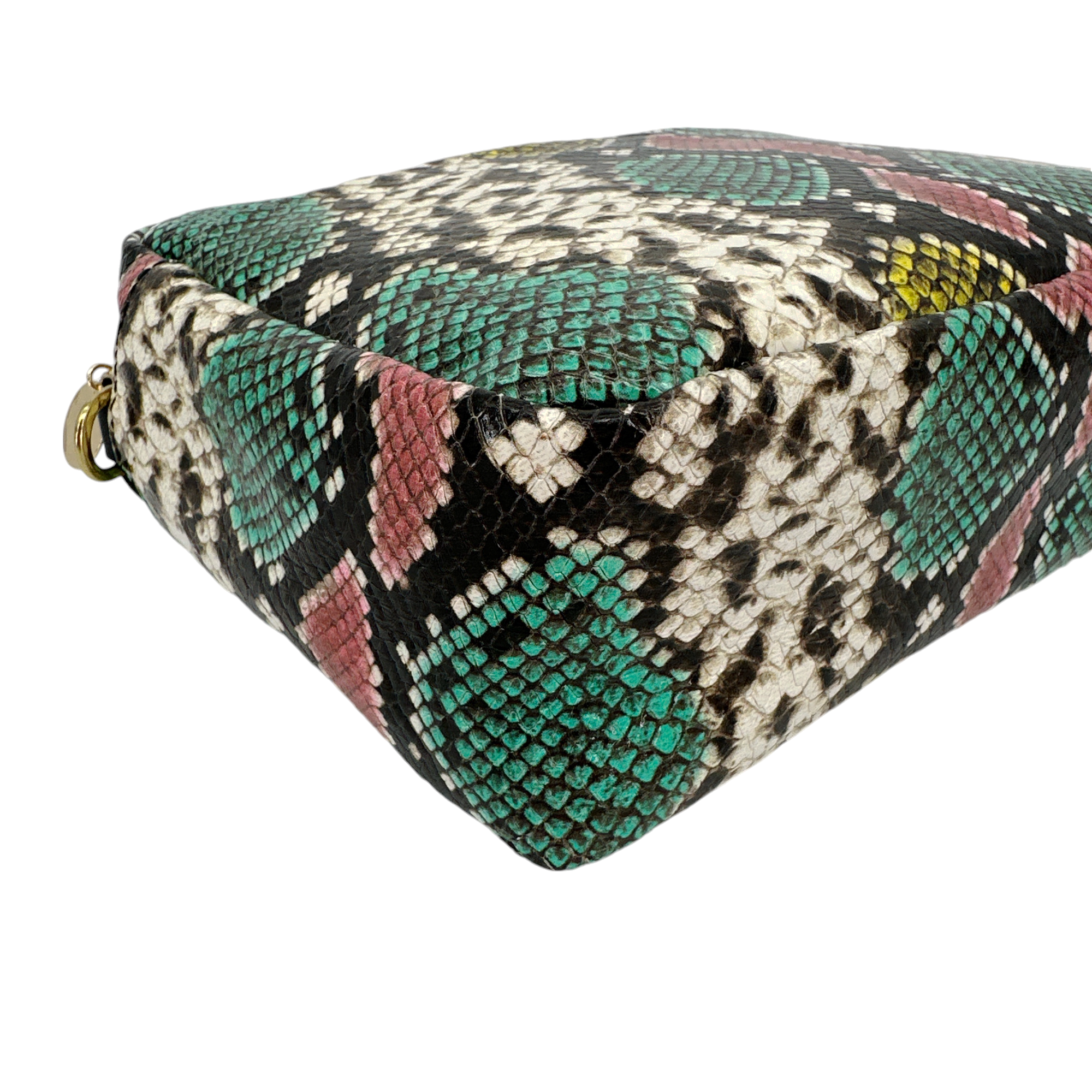 CLARE V. Marisol Bag Pastel Painted Snake with Chain Crossbody Strap Clare V.