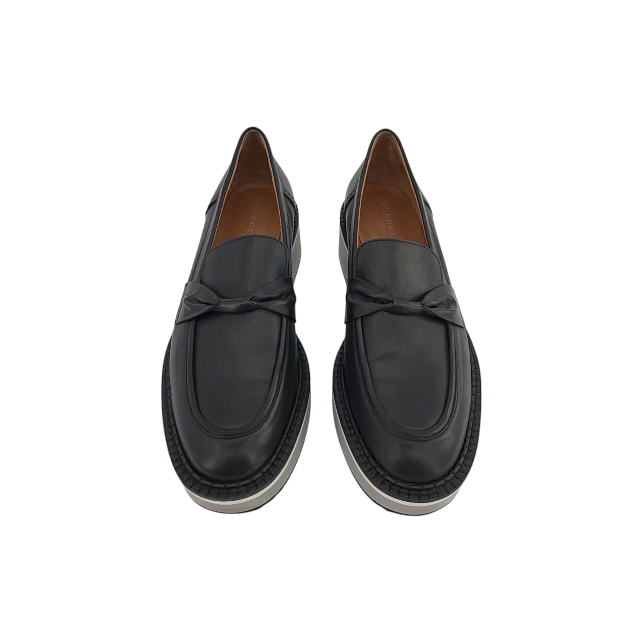 CLERGERIE Booster Leather Platform Loafers in Black 37 Robert Clergerie