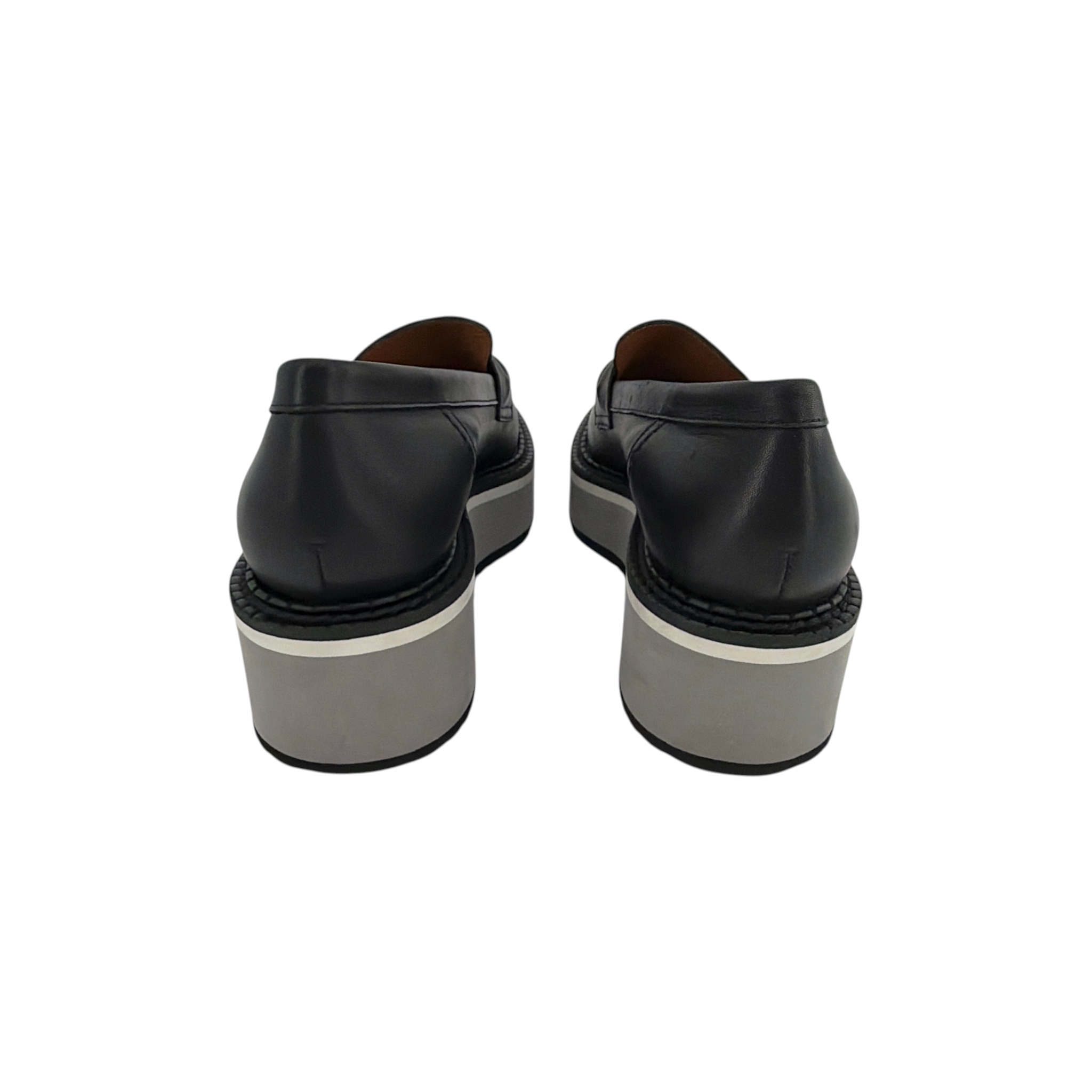 CLERGERIE Booster Leather Platform Loafers in Black 37 Robert Clergerie