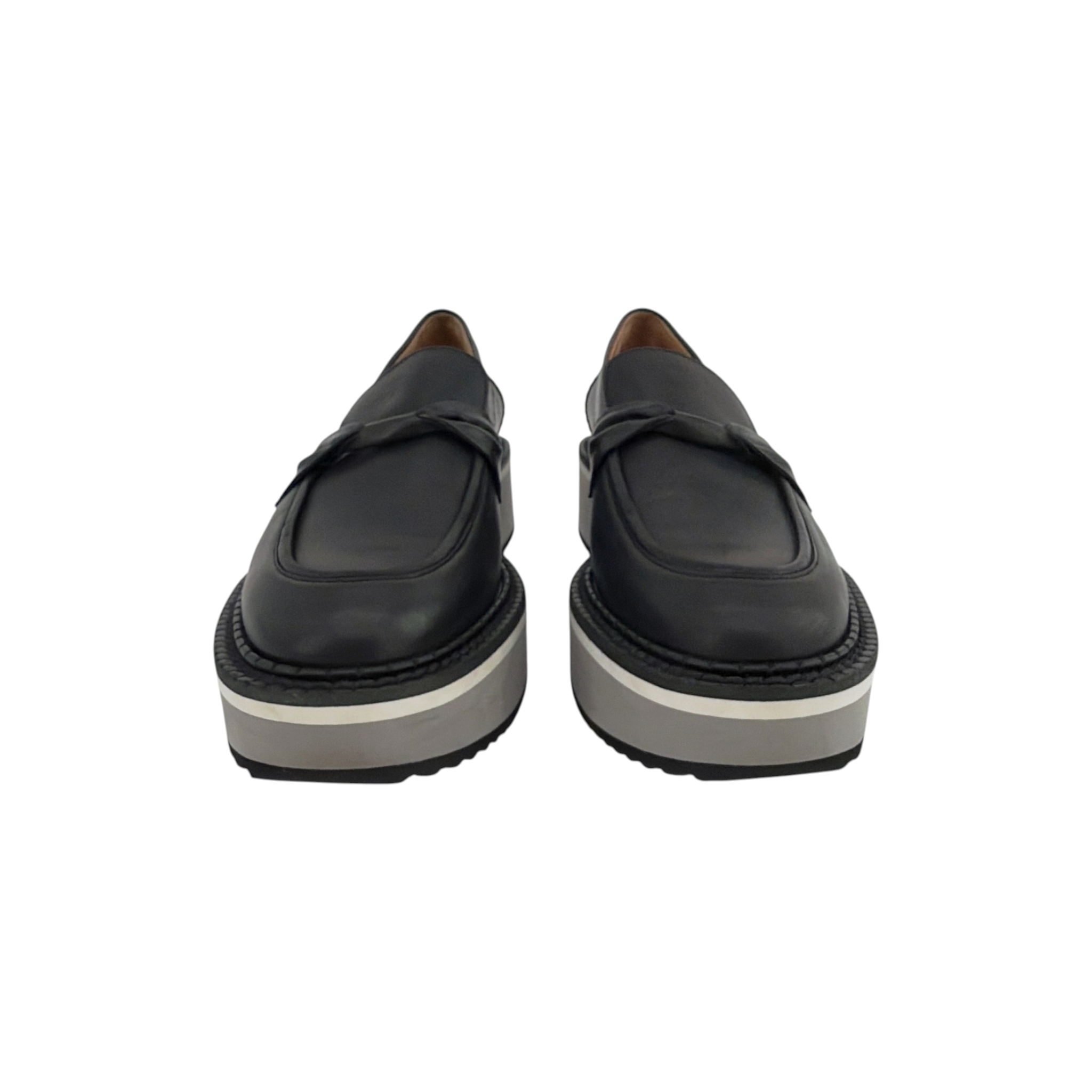CLERGERIE Booster Leather Platform Loafers in Black 37 Robert Clergerie