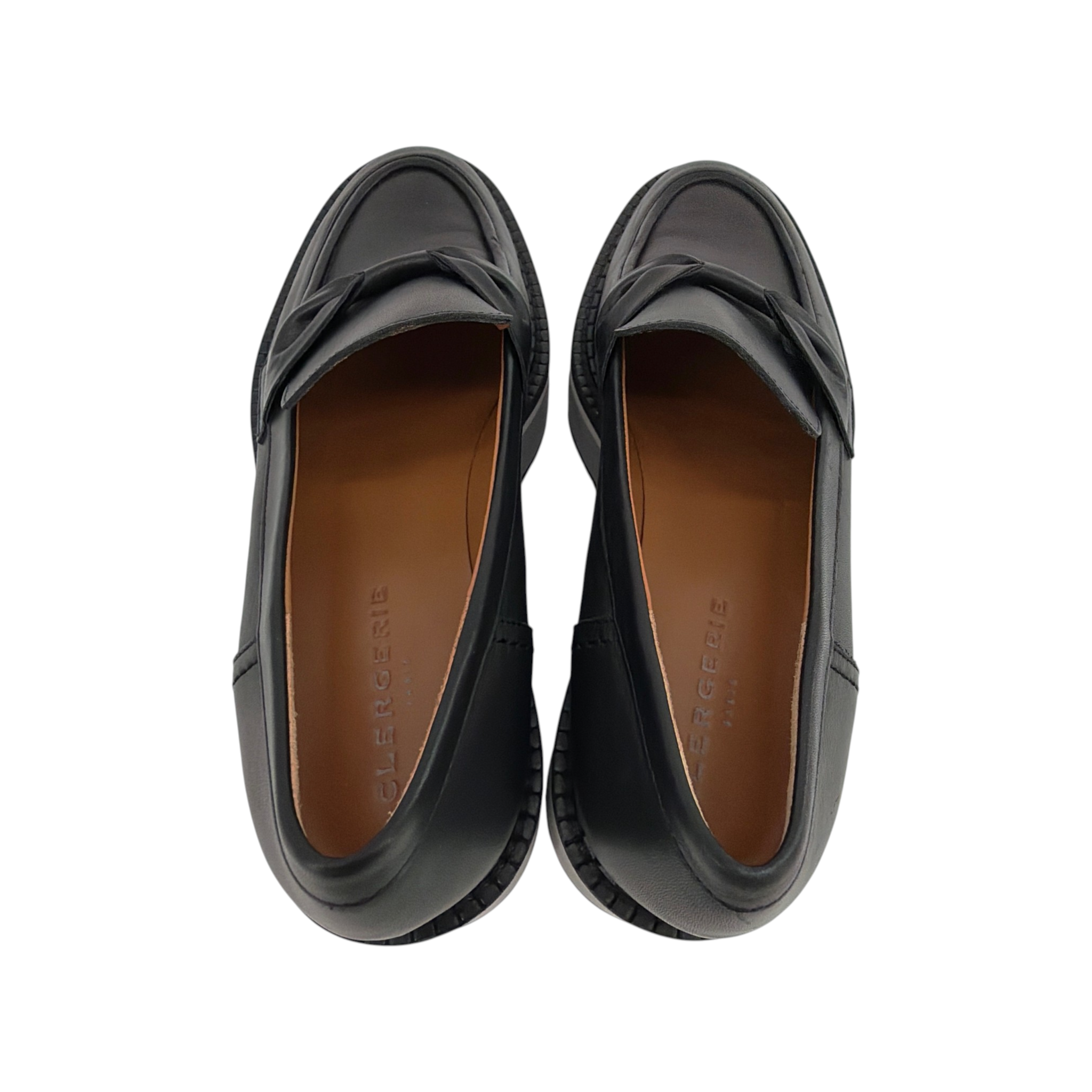 CLERGERIE Booster Leather Platform Loafers in Black 37 Robert Clergerie