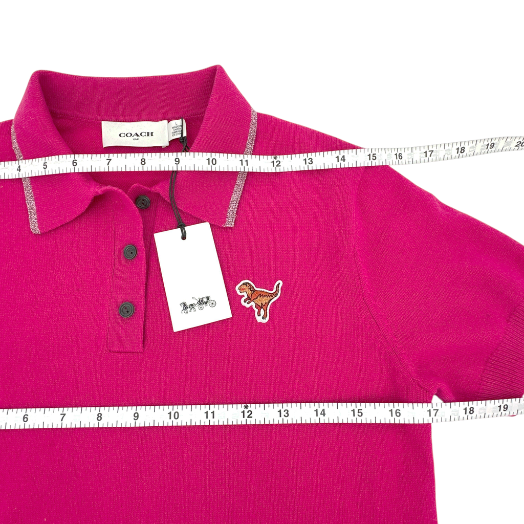 COACH 1941 Rexy Essential Polo Cashmere Sweater L Coach 1941
