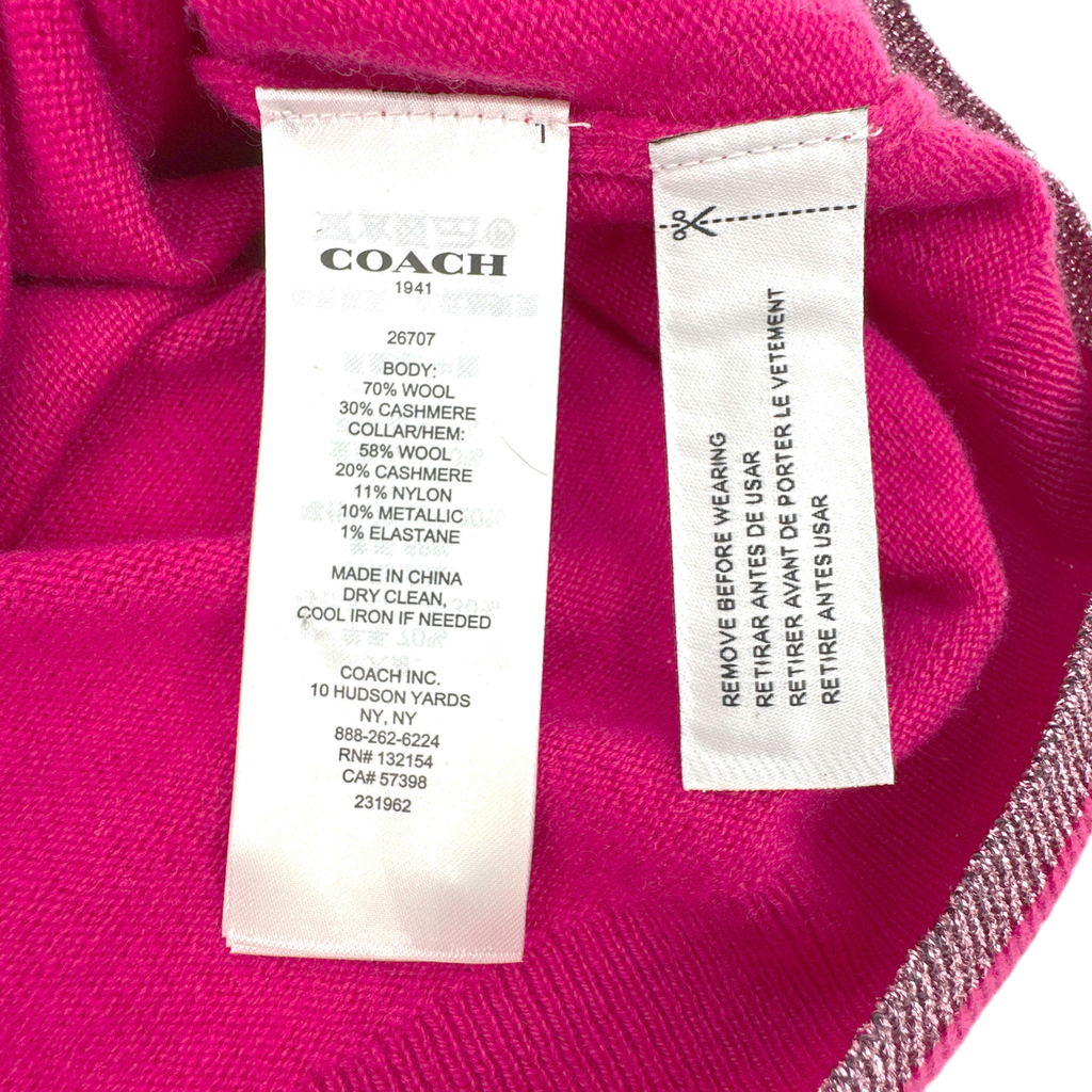 COACH 1941 Rexy Essential Polo Cashmere Sweater L Coach 1941