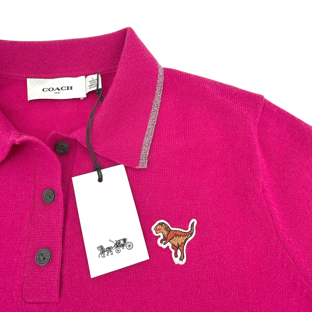 COACH 1941 Rexy Essential Polo Cashmere Sweater L Coach 1941