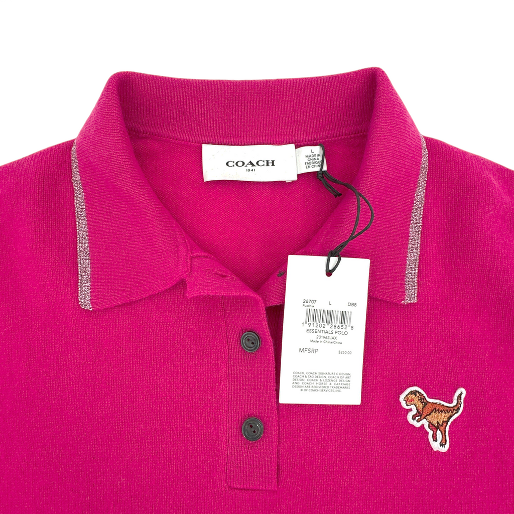 COACH 1941 Rexy Essential Polo Cashmere Sweater L Coach 1941