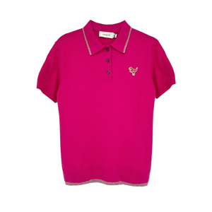 COACH 1941 Rexy Essential Polo Cashmere Sweater in Fuchsia L