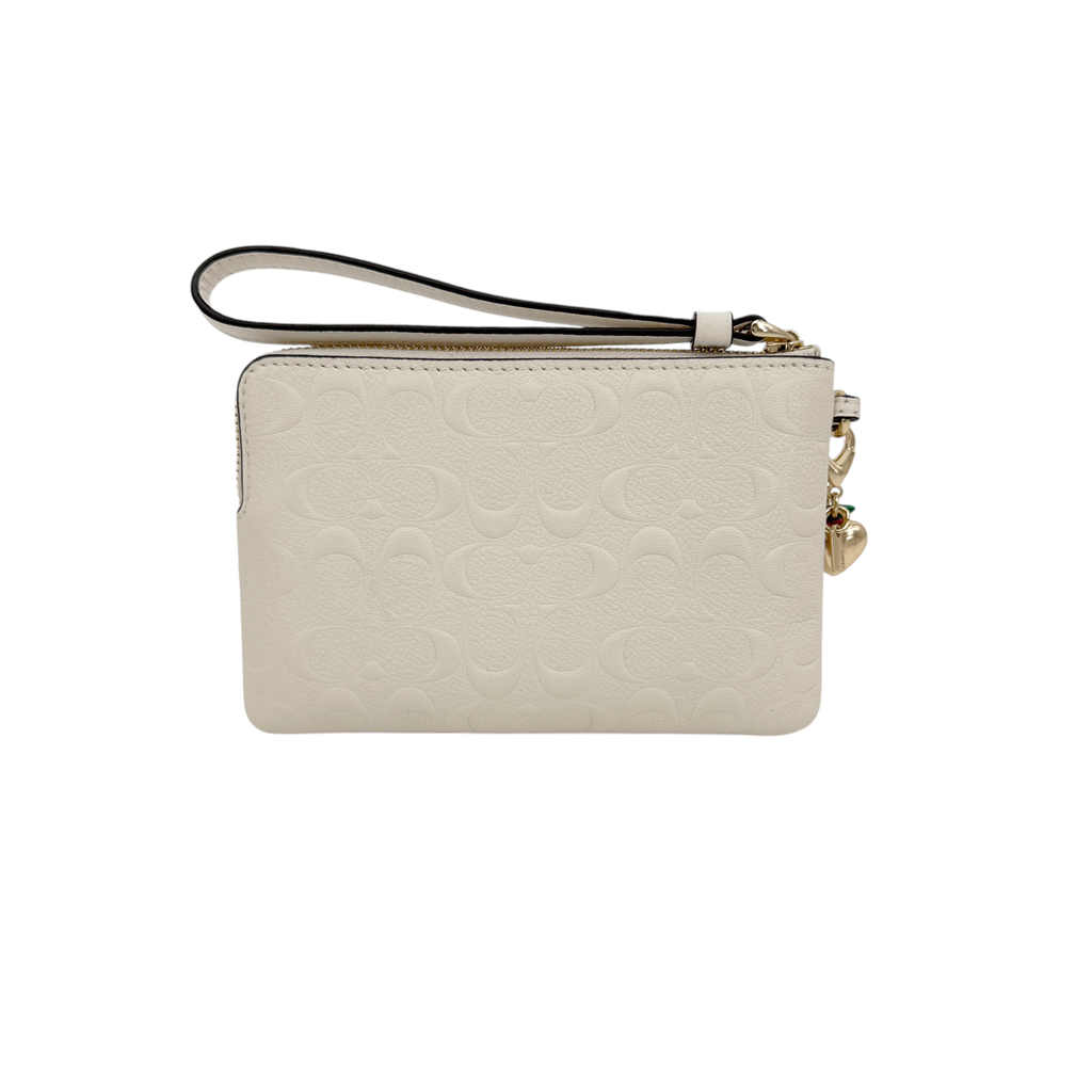 COACH Corner Zip Wristlet in Signature Leather Coach