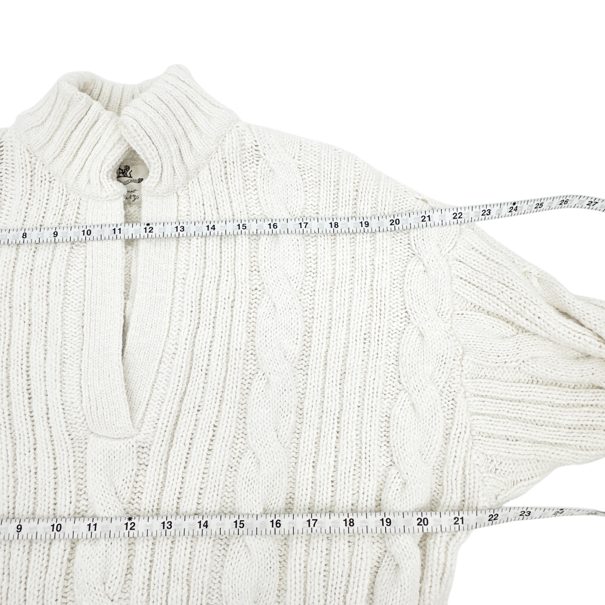 DENIMIST Split Neck Cable Sweater XXS Denimist