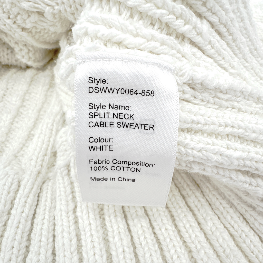 DENIMIST Split Neck Cable Sweater XXS Denimist