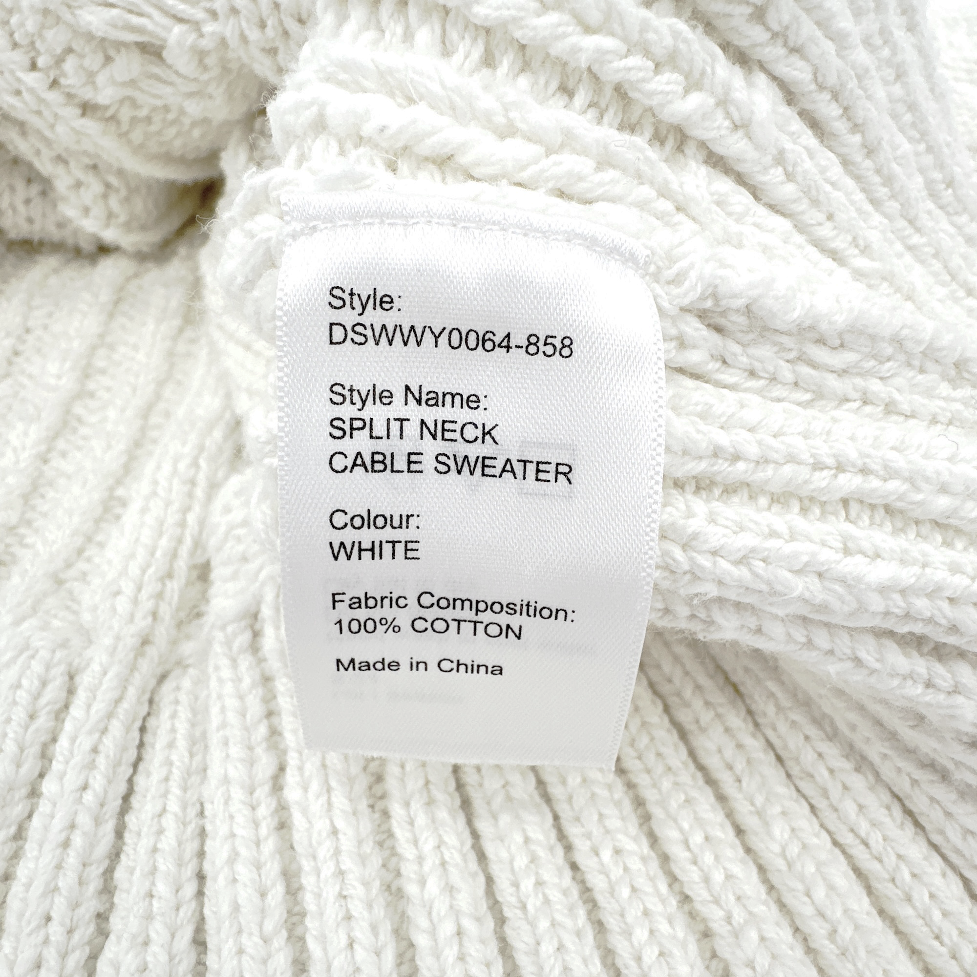 DENIMIST Split Neck Cable Sweater XXS Denimist