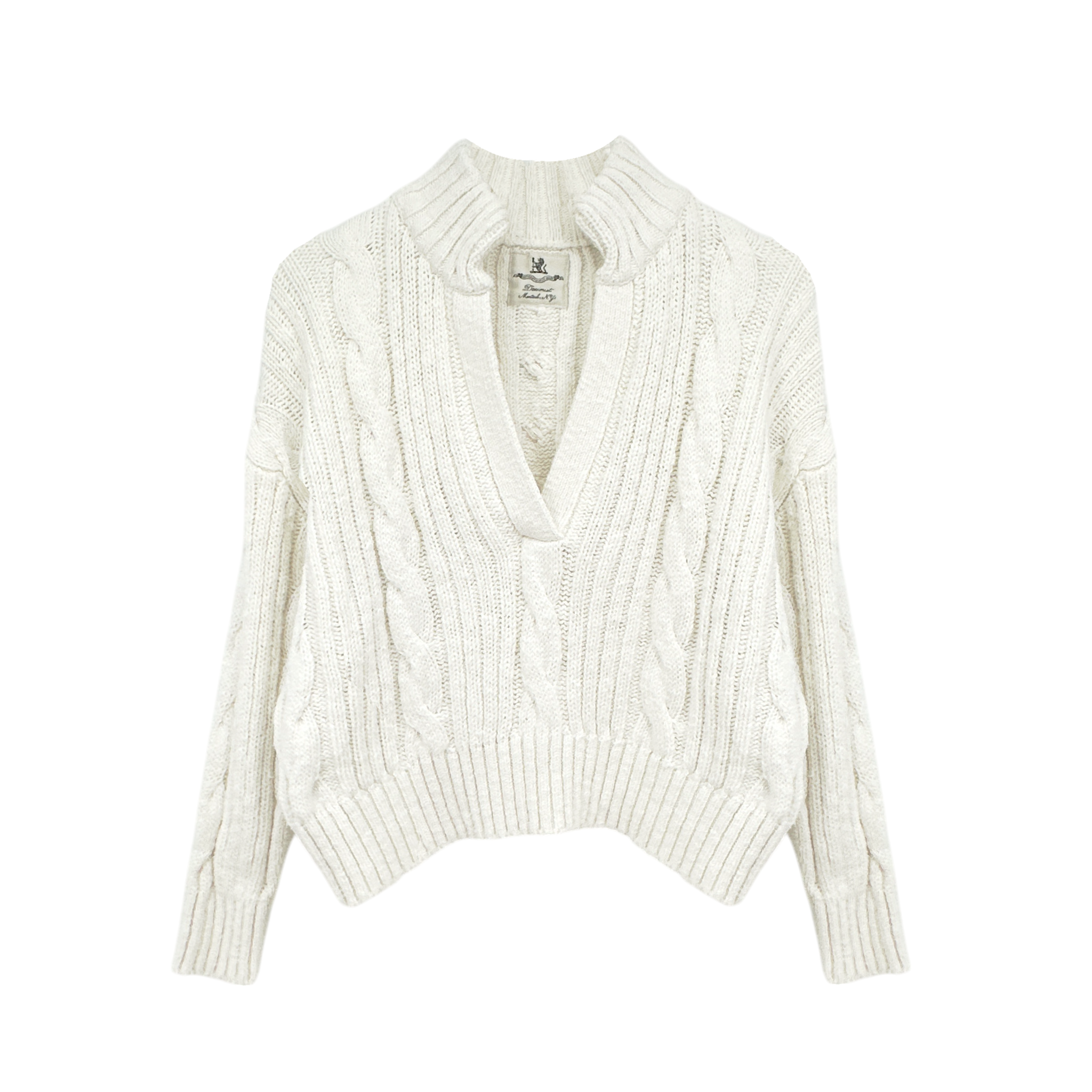 DENIMIST Split Neck Cable Sweater XXS Denimist