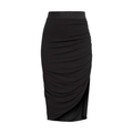 DOLCE & GABBANA Logo Waist Asymmetrical Jersey Skirt in Black IT44|M Dolce & Gabbana