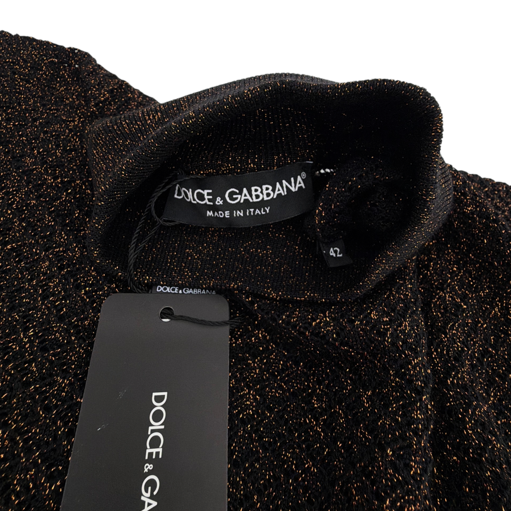 DOLCE & GABBANA Metallic Mock Neck Sweater Dolce & Gabbana