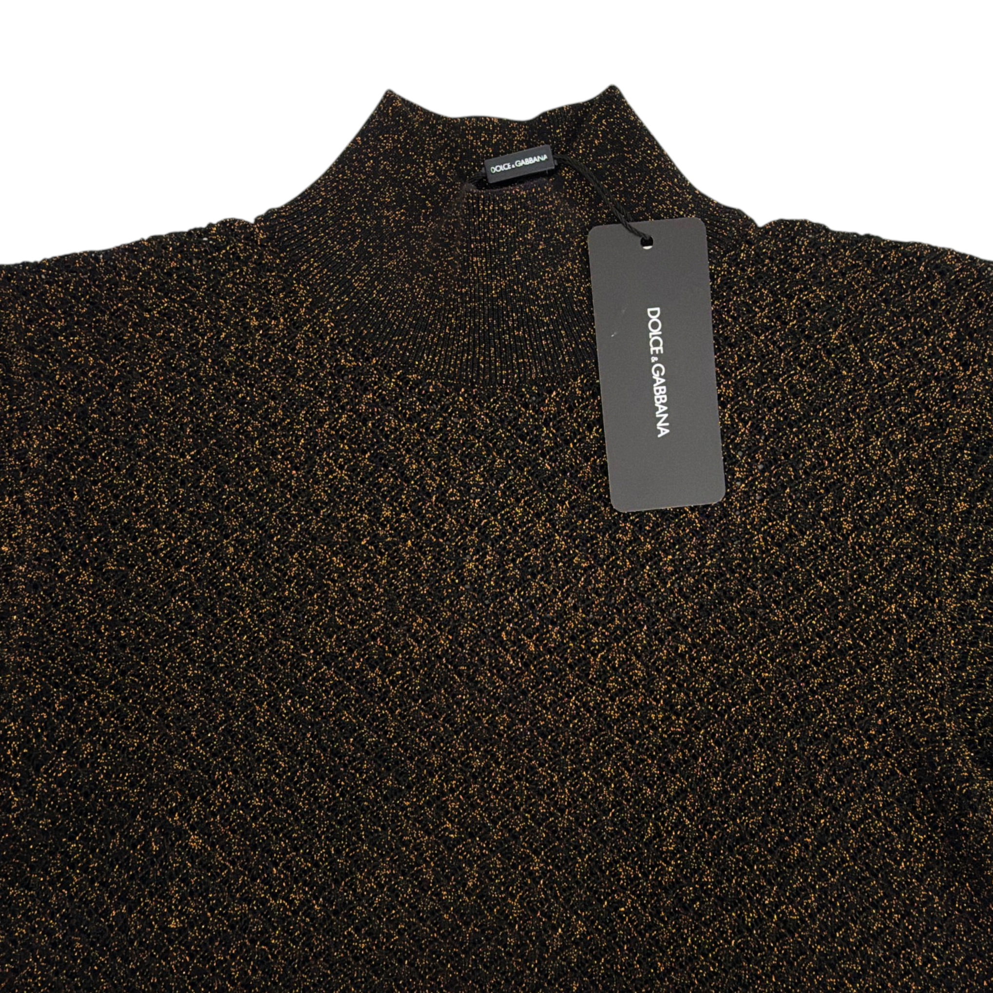 DOLCE & GABBANA Metallic Mock Neck Sweater Dolce & Gabbana
