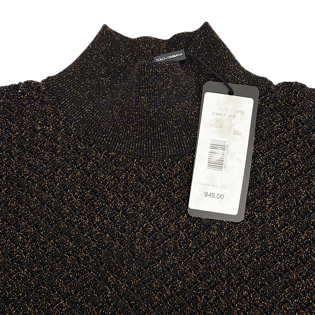 DOLCE & GABBANA Metallic Mock Neck Sweater Dolce & Gabbana