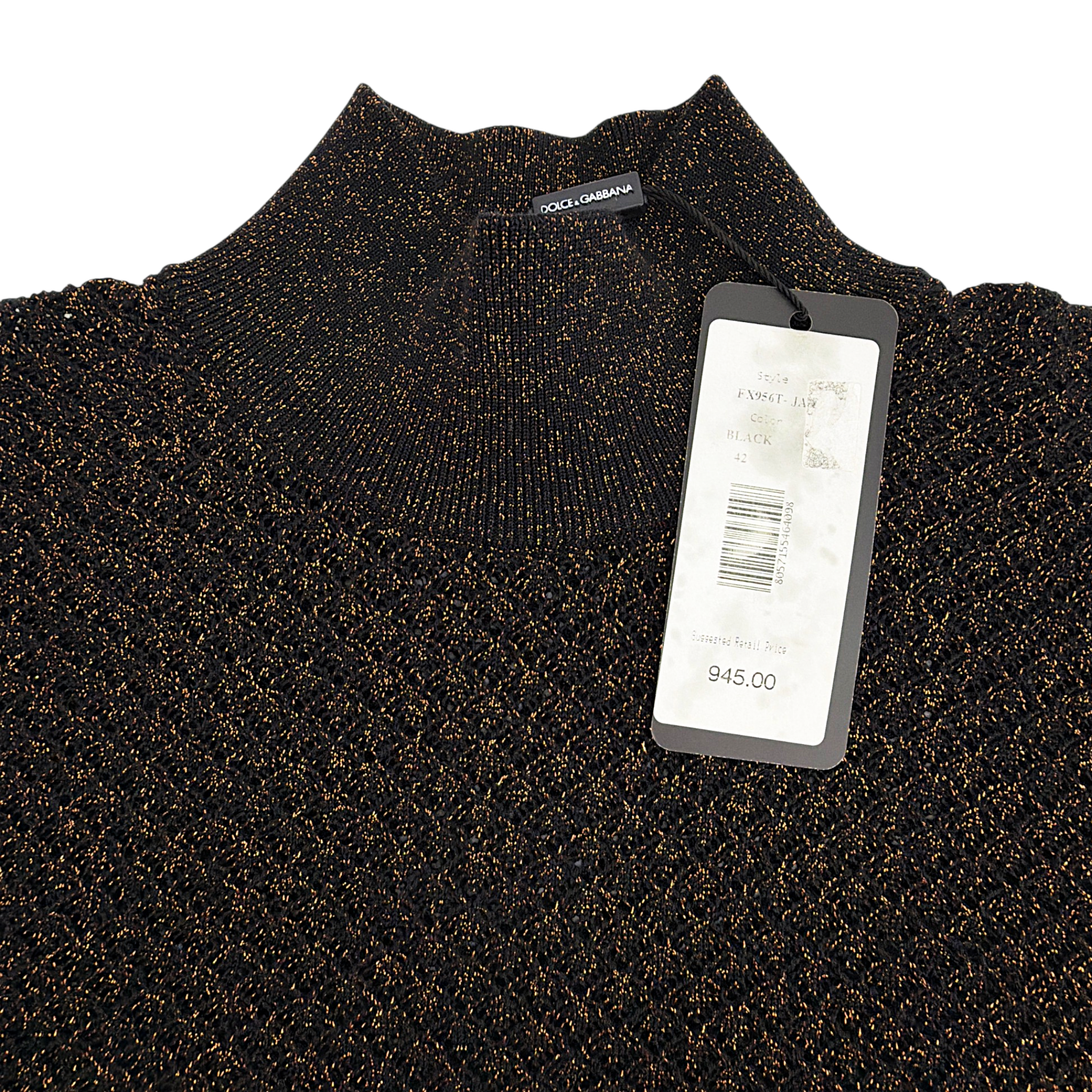 DOLCE & GABBANA Metallic Mock Neck Sweater Dolce & Gabbana